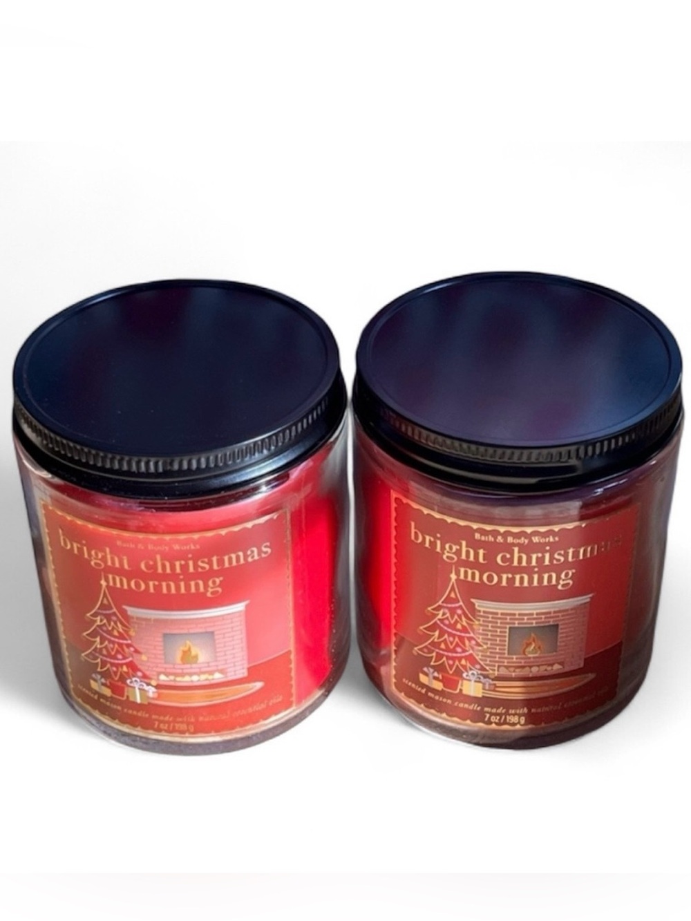Bath & Body Works Bright Christmas Morning Single Wick Candles- 2 Count